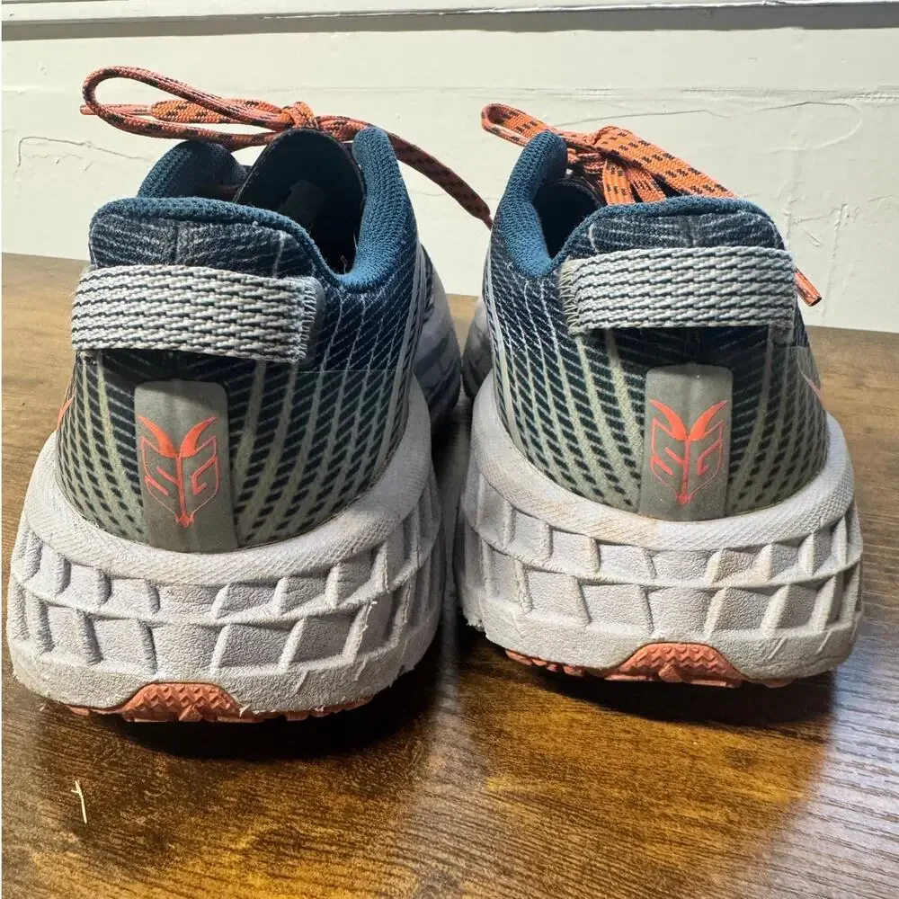 HOKA Speedgoat 4 Trail Running Shoes Blue Heather/Orange Size 6.5